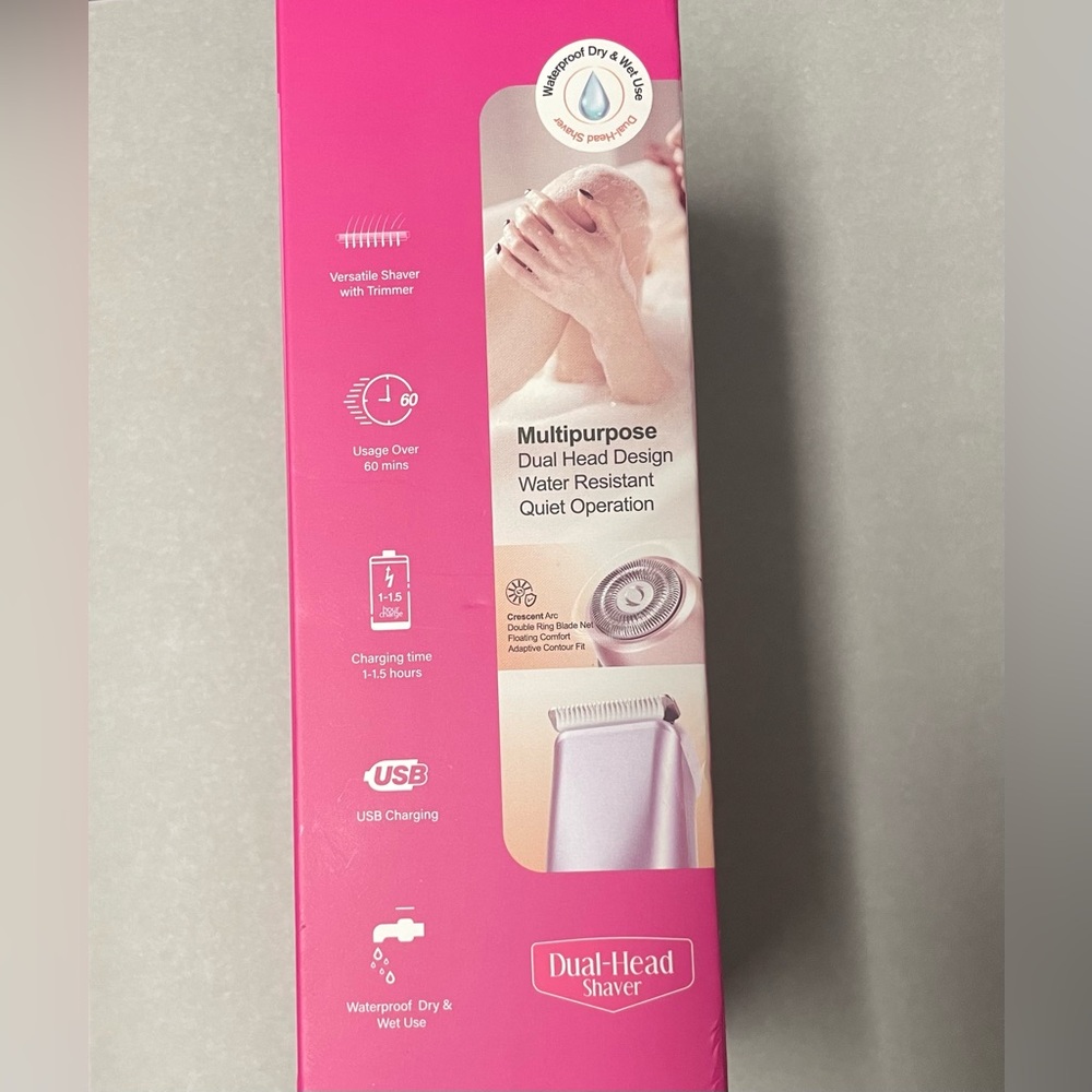 2-in-1 Bikini Trimmer for Women, Dual Head Electric Razor, IPX7 Waterproof - Picture 10 of 11